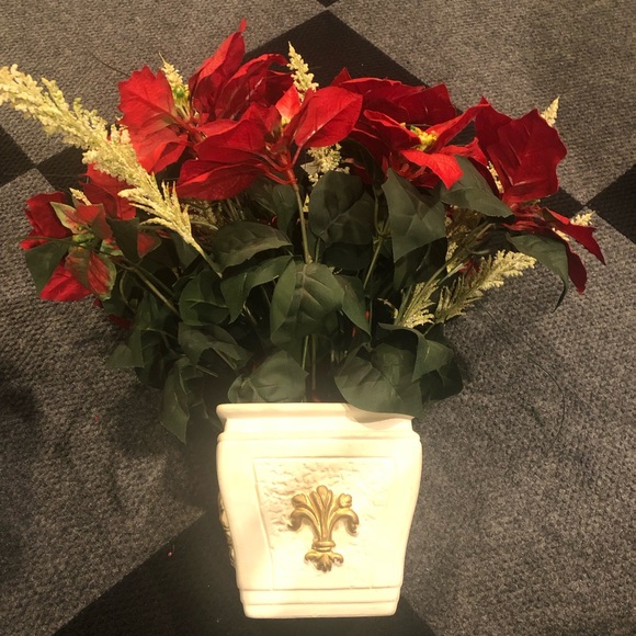 Faux Poinsettia Arrangement - Picture 2 of 4